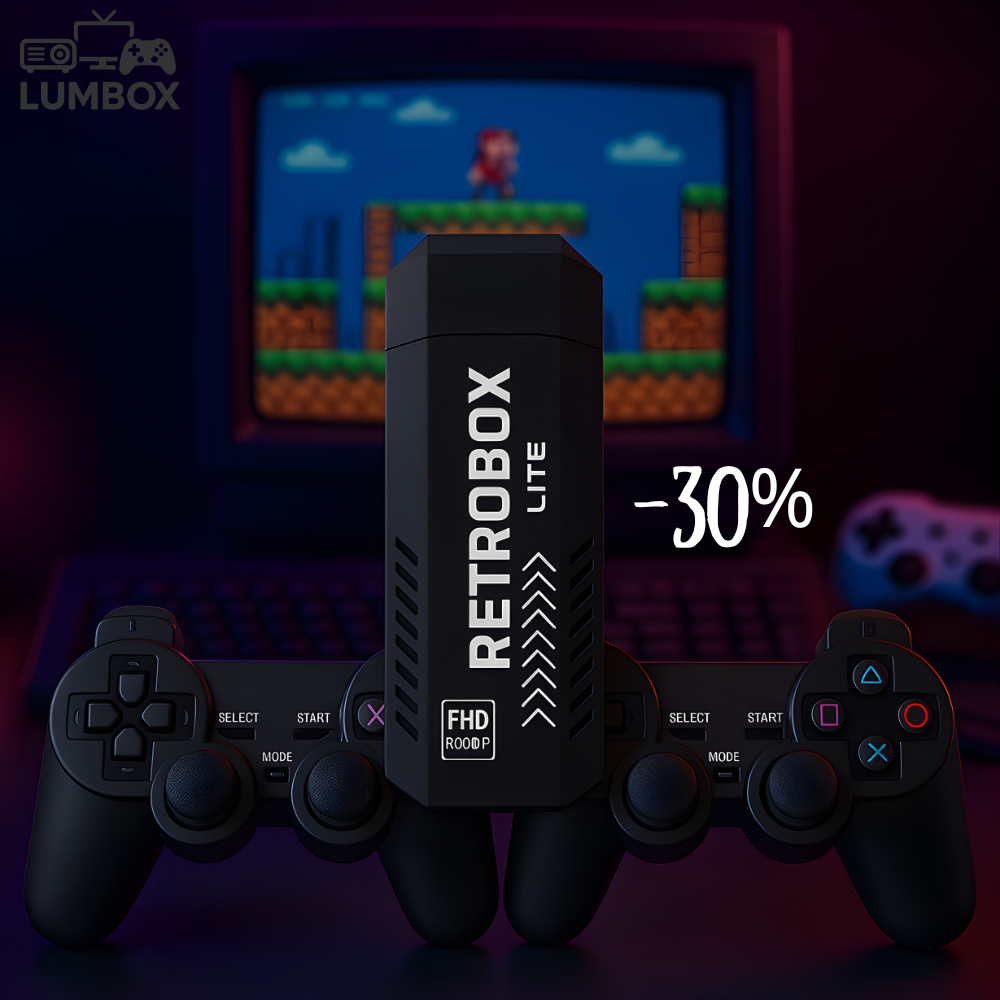 RetroBox™ – Konsola Retro Plug-and-Play + 2 Pady